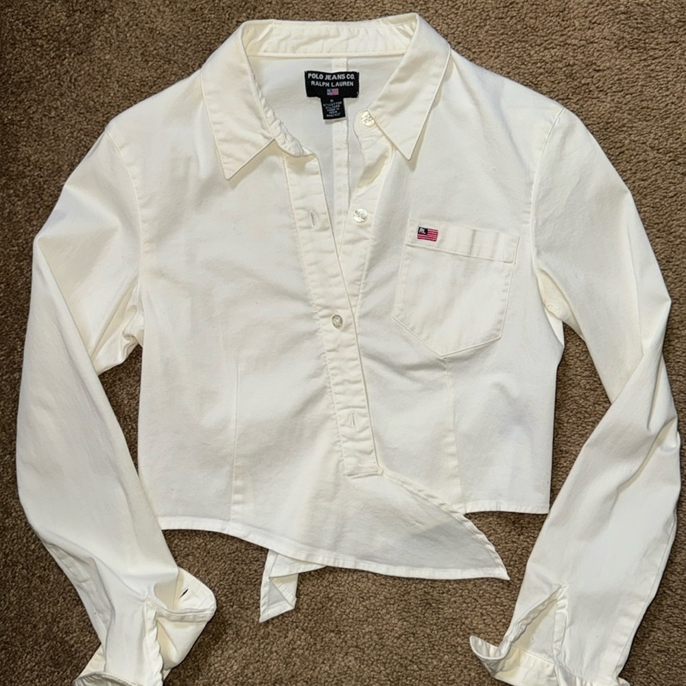 Vintage Ralph Lauren tie front shirt